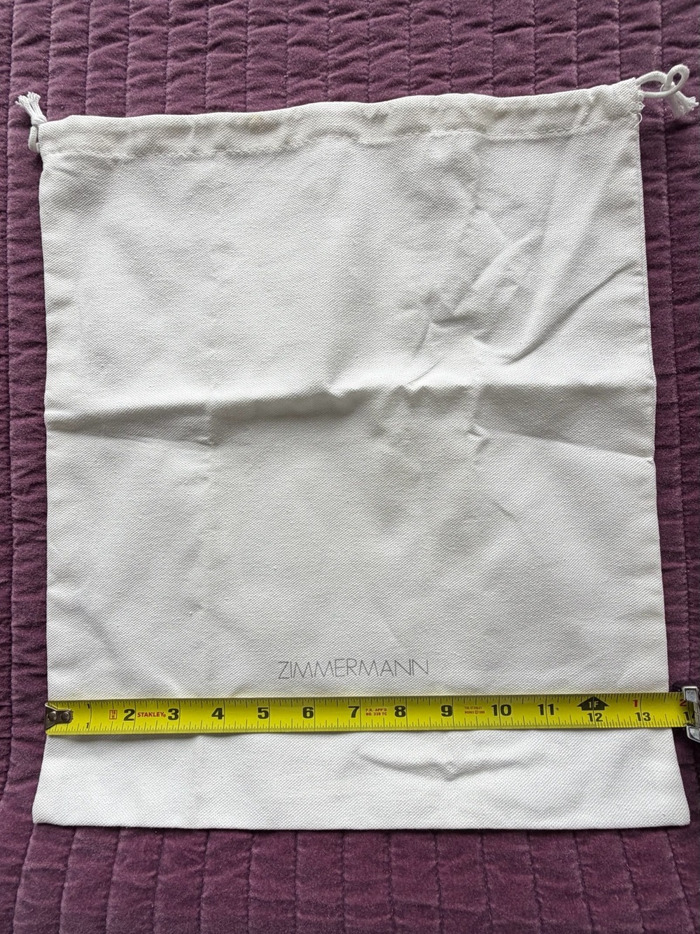 Zimmermann White Canvas Logo Drawstring Bag
